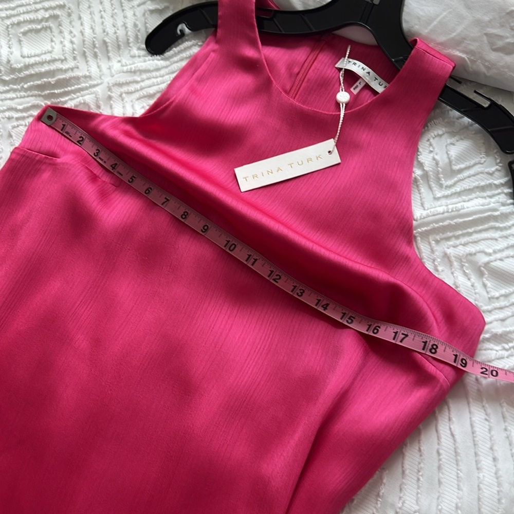 Trina Turk Pink Sleeveless Dress with Ruffle Hem - Picture 9 of 10
